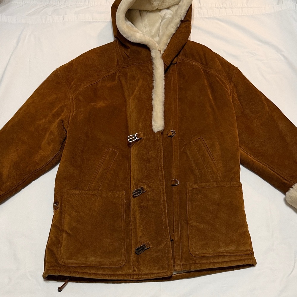 Gallery Genuine Leather Suede Coat Size M